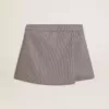 Grijze minishorts voor dames van wol met pied-de-poule-motief