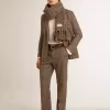 Grijze single-breasted blazer voor heren van wol met pied-de-poule-motief