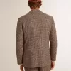 Grijze single-breasted blazer voor heren van wol met pied-de-poule-motief
