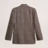 Grijze single-breasted blazer voor heren van wol met pied-de-poule-motief