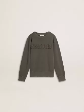 Grijze sweatshirt voor kinderen met reliëflogo