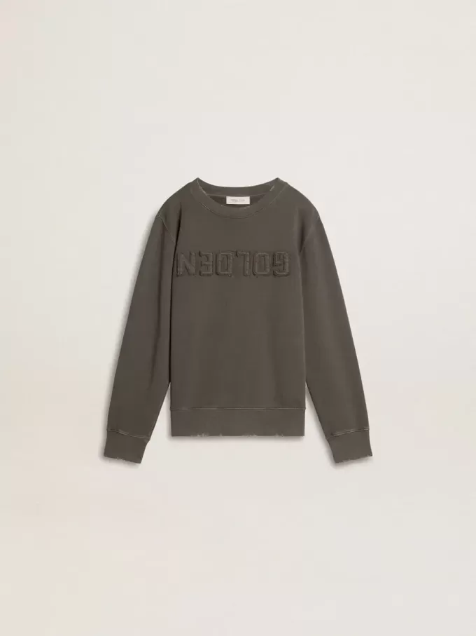 Grijze sweatshirt voor kinderen met reliëflogo