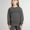 Grijze sweatshirt voor kinderen met reliëflogo