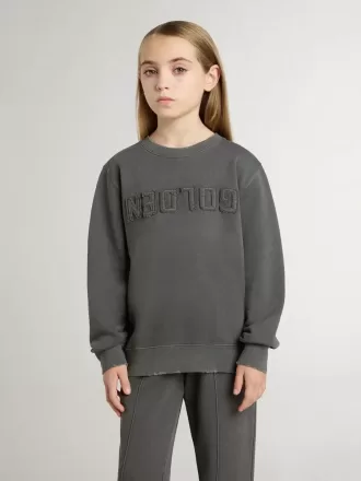 Grijze sweatshirt voor kinderen met reliëflogo