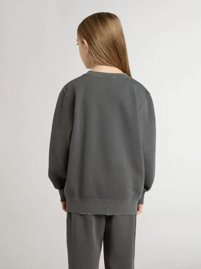 Grijze sweatshirt voor kinderen met reliëflogo