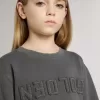 Grijze sweatshirt voor kinderen met reliëflogo