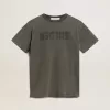 Grijze T-shirtjurk voor dames met distressed-effect