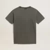 Grijze T-shirtjurk voor dames met distressed-effect