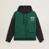Groen en blauw omkeerbaar sweatshirt met capuchon voor heren
