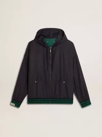 Groen en blauw omkeerbaar sweatshirt met capuchon voor heren