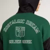Groen en blauw omkeerbaar sweatshirt met capuchon voor heren