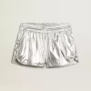 Hardloopshort voor dames in zilverkleurige stof