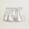 Hardloopshort voor dames in zilverkleurige stof