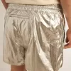 Hardloopshort voor heren van zilverkleurige stof