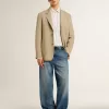 Heren chino van denim met distressed details