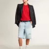 Heren denim bermuda met doorleefd effect