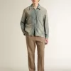Heren denim jasje met distressed effect en ritssluiting