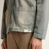 Heren denim jasje met distressed effect en ritssluiting