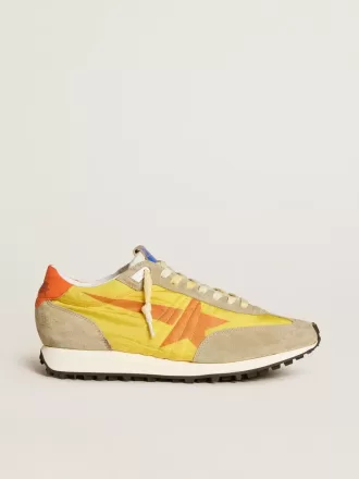 Heren Marathon met geel nylon bovenwerk en oranje ster