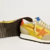 Heren Marathon met geel nylon bovenwerk en oranje ster