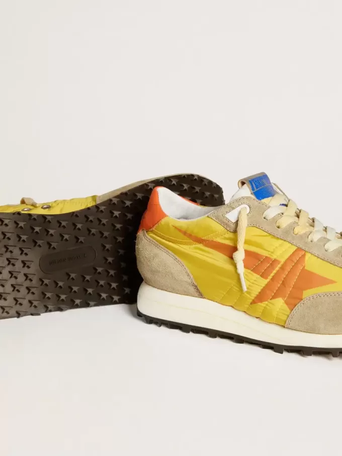Heren Marathon met geel nylon bovenwerk en oranje ster