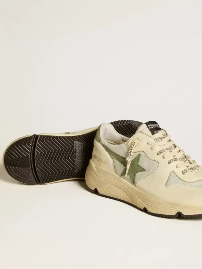 Heren Running Sole LTD van nylon en nappa met nubuck ster en hielstuk