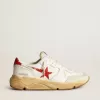 Heren Running Sole met leren ster en hielstuk met rode print