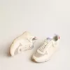 Heren Running Sole van nappaleer met beige leren ster en rode hiellip.
