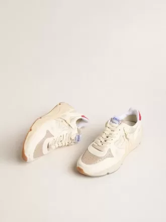 Heren Running Sole van nappaleer met beige leren ster en rode hiellip.