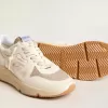 Heren Running Sole van nappaleer met beige leren ster en rode hiellip.