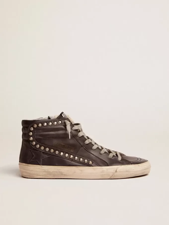 Heren Slide zwart met studs