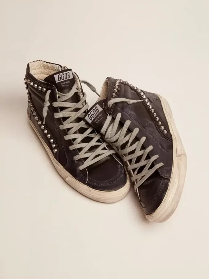 Heren Slide zwart met studs