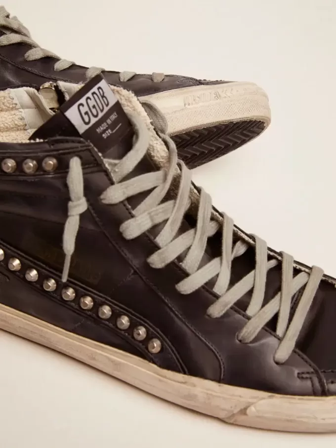 Heren Slide zwart met studs