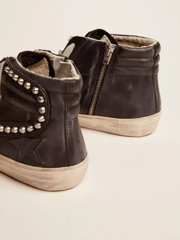Heren Slide zwart met studs
