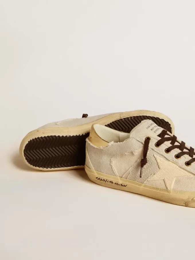 Heren Super-Star LTD van canvas met TPU-ster en leren hielstuk