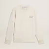 Heren sweatshirt in versleten wit met print