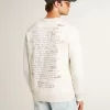 Heren sweatshirt in versleten wit met print