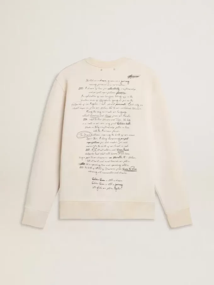 Heren sweatshirt in versleten wit met print