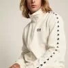 Heren sweatshirt met ritssluiting in papyruswit met zwarte sterren