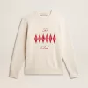 Heren sweatshirt van katoen met ronde hals en geborduurde letters
