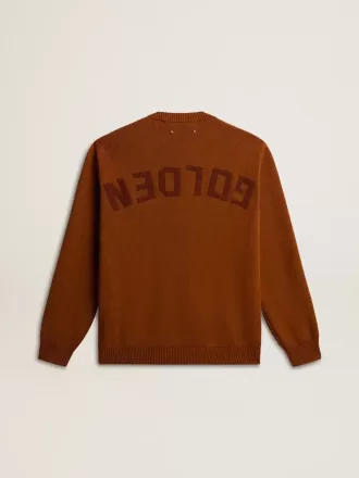 Heren trui met ronde hals en logo op de achterkant