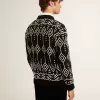 Heren trui met ronde hals van wolmix en jacquard argyle-patroon