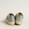 Heren V-Star in lichtblauw canvas met duifgrijze leren ster