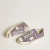 Heren V-Star LAB in lila leer en glitter met witte ster en zilveren glitter tong