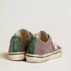 Heren V-Star LAB in lila leer en glitter met witte ster en zilveren glitter tong