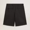 Herenbermudashort van donkerblauwe wol