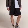 Herenbermudashort van donkerblauwe wol
