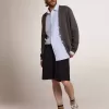 Herenbermudashort van donkerblauwe wol