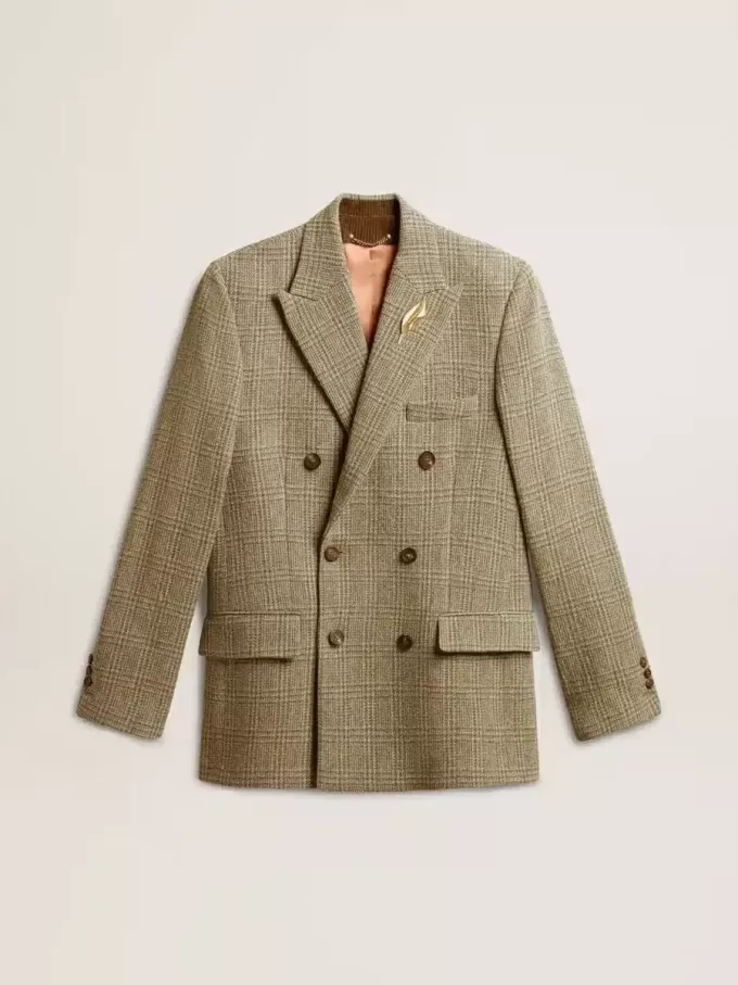 Herenblazer met dubbele knoopsluiting van Shetlandwol