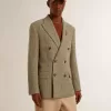 Herenblazer met dubbele knoopsluiting van Shetlandwol
